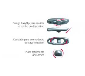 Dispositivo com placa cortical em titânio para reconstrução de ligamento SRT para tração convencional via cortex